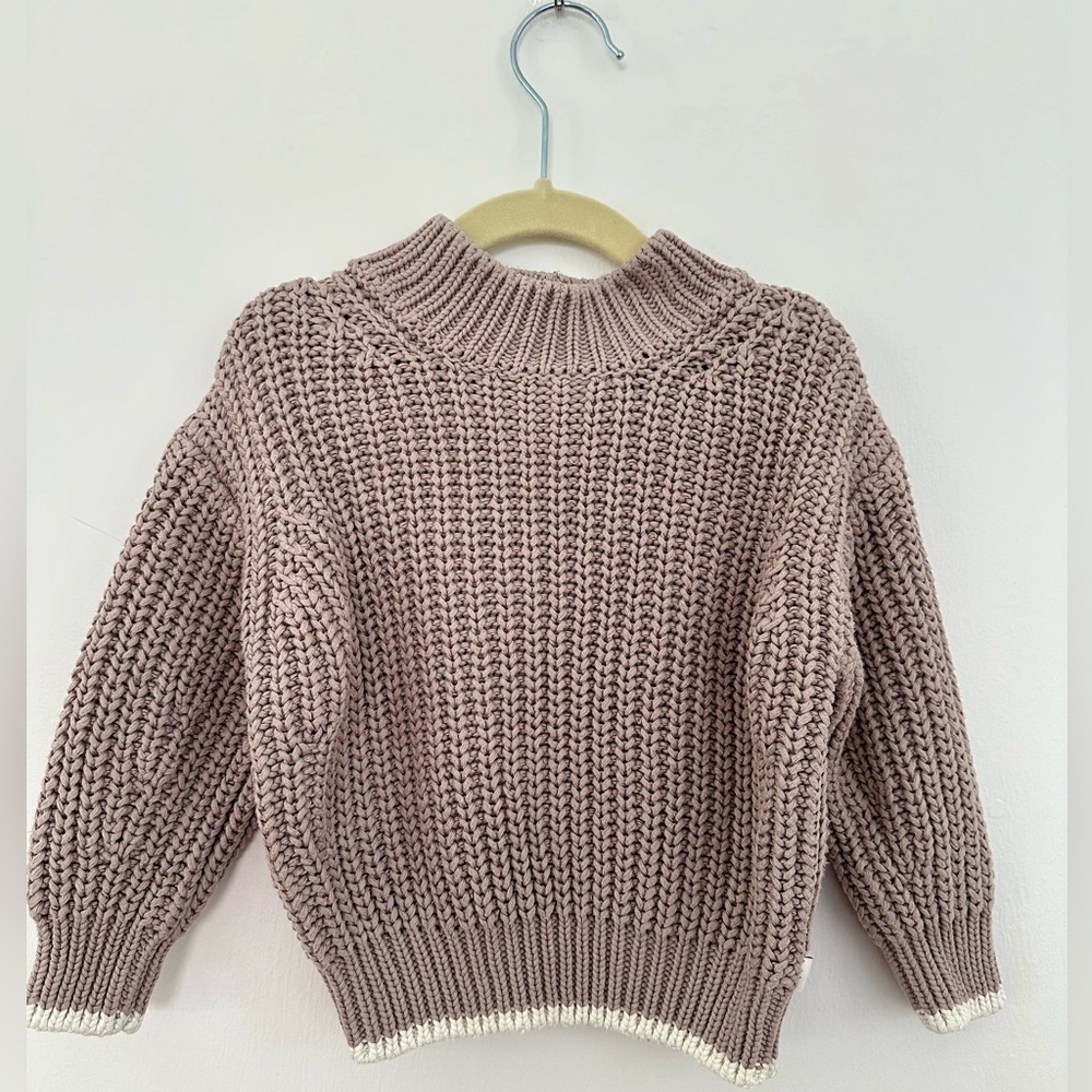 LIVLY knit sweater 18-24m toddler boy beige off white trim baby